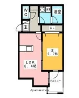 メゾンクレール伊都【2階】の間取り