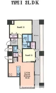 KDXレジデンス大濠ハーバービュータワー【9階】の間取り