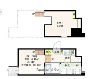 カーサ・フォルモサ【2階】の間取り