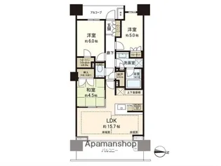 ザ・パークハウス桜坂サンリヤン【8階】の間取り