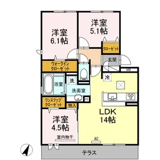 DーROOM昭代 弐番館【1階】の間取り
