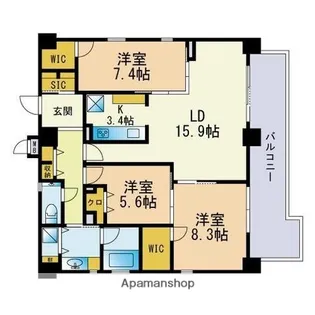 GIRASOLE TENJIN【11階】の間取り