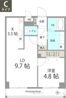 LA GRANDE大濠【2階】の間取り