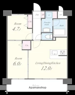 ホワイトアゲート博多【6階】の間取り