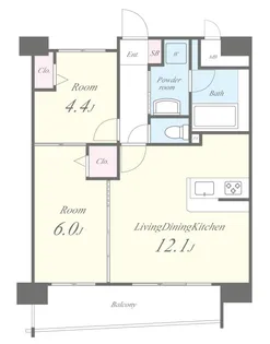 ホワイトアゲート博多【8階】の間取り