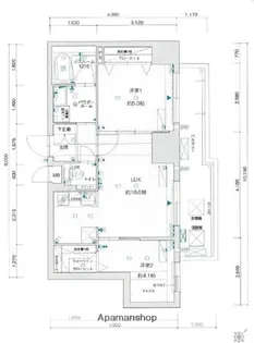 2LDKの間取り画像