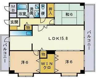 ウエストビレッジ長丘【5階】の間取り