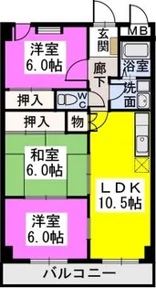 コムフォート原3【3階】の間取り