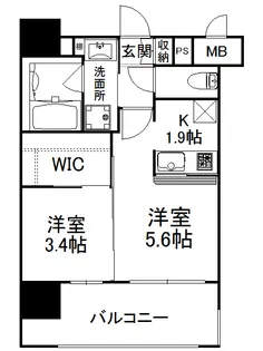 エンクレスト薬院NOBLE【4階】の間取り