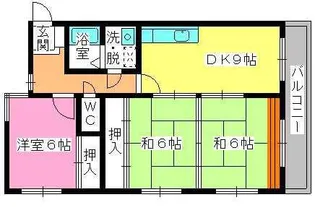 ビーウィズ原【3階】の間取り