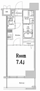 エンクレスト天神WEST【12階】の間取り