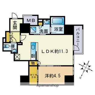 インプレスト天神オークタワー【8階】の間取り