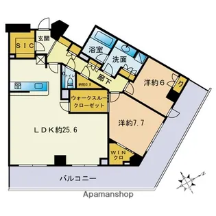 ザ・パークハウス福岡タワーズEAST【22階】の間取り