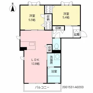 リーヴス西新【2階】の間取り