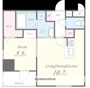 AP L−TAGE西新【9階】の間取り