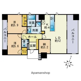 グランドメゾン別府レジデンス【3階】の間取り