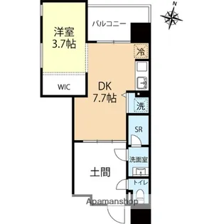 デュオフラッツ西新WEST【5階】の間取り