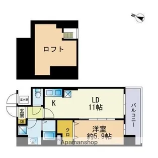 ネクストオーク大名【3階】の間取り