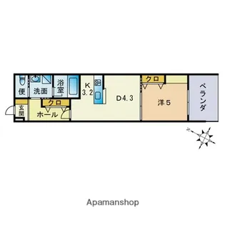 クローブ天神【3階】の間取り