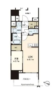 オープンレジデンシア天神今泉【11階】の間取り