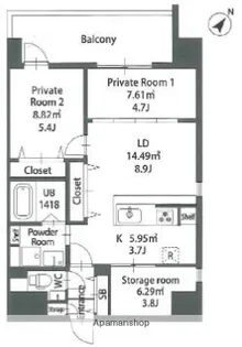 MODERN PALAZZO住吉【11階】の間取り