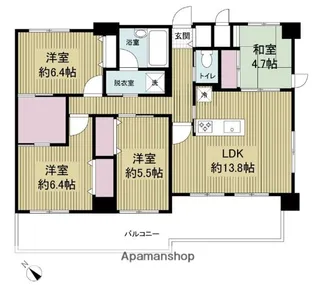 BPRレジデンス高宮【8階】の間取り