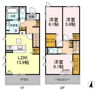 AVENIR COUR A棟【1階】の間取り