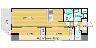 リファレンスリバービュー室見【5階】の間取り
