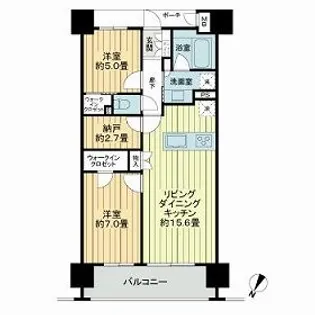 2SLDKの間取り画像