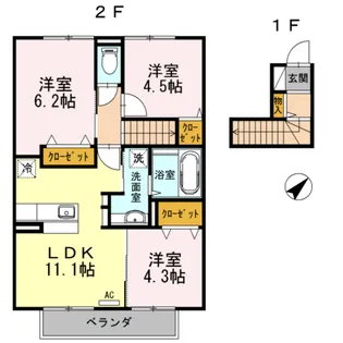 Riverside【1階】の間取り