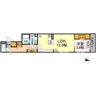 グランシャリオ赤坂【3階】の間取り