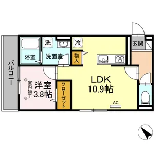 ファーストレジデンス野間【3階】の間取り