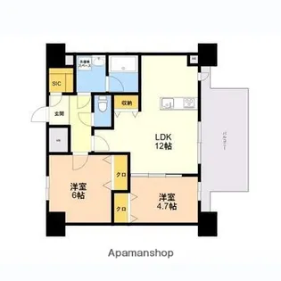 MODERN PALAZZO博多デュオグランデEast【7階】の間取り