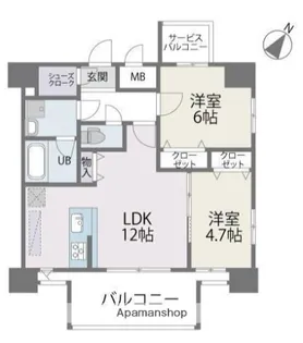 MODERN PALAZZO博多デュオグランデWEST【8階】の間取り