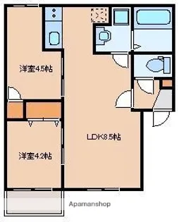 LUANA姪浜(ルアナメイノハマ)【1階】の間取り