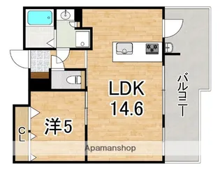 デュ・レジア平尾テラス【14階】の間取り