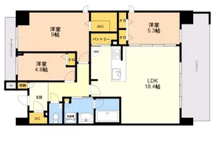 S-RESIDENCE百道aureate【9階】の間取り