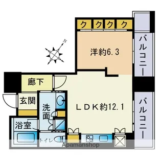 グランドメゾン福岡THE CENTRAL LUXE【3階】の間取り