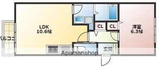 SUNMARK高宮南【2階】の間取り