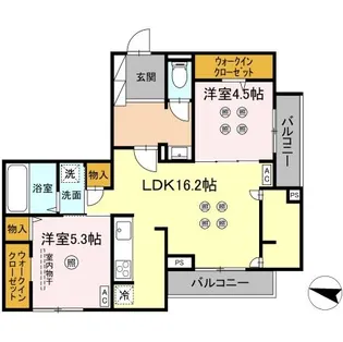 プランドゥブレ西新【2階】の間取り