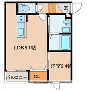 1LDKの間取り画像