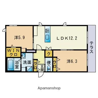 ルミナス・フラット弥生【1階】の間取り