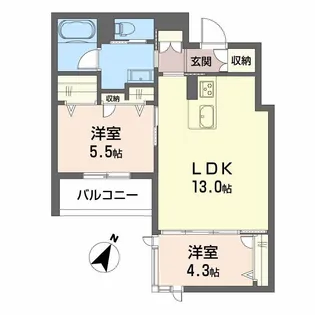 N,AGE神松寺【2階】の間取り