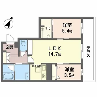 メゾン ド 平尾【1階】の間取り
