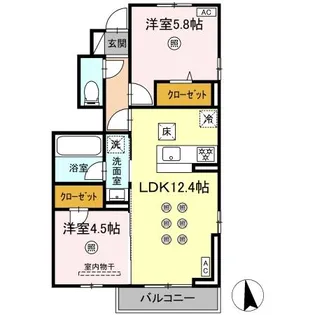 (仮称)DーROOM片江2丁目【1階】の間取り
