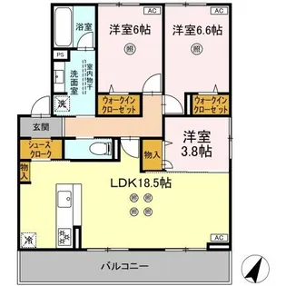 TORISIA平和【3階】の間取り