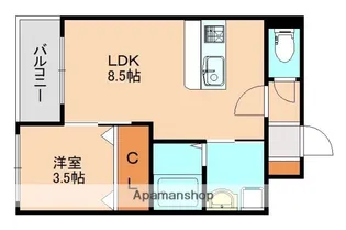 ハーヴェスト東那珂【3階】の間取り