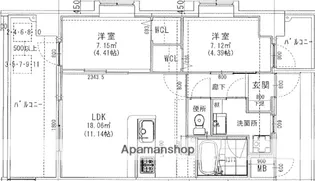 ラシュール・イン大橋Ⅱ【3階】の間取り