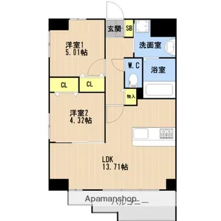 LIBTH高取Ⅱ【4階】の間取り