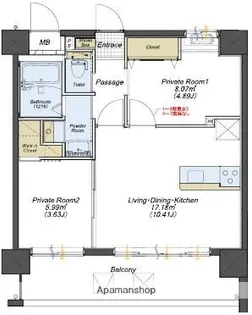 ナナザスタイル小笹【5階】の間取り